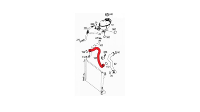 Furtun radiator Mercedes C-Class (W204) 2007-2014, diametru 38 mm, cauciuc, BestAutoVest 5070PW-3