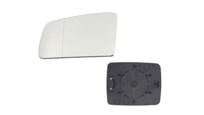 Geam oglinda exterioara cu suport fixare Mercedes Clasa G (W461/463) 1997-2012, Stanga, incalzita; geam asferic; cromat, View Max
