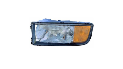 Far MERCEDES ACTROS (1831-4148), 9.1996-09.2002, partea stanga, DEPO, 24V; H4+P21W+W5W; electric; semnal galben; cu lucas orange; cu motor; halogen