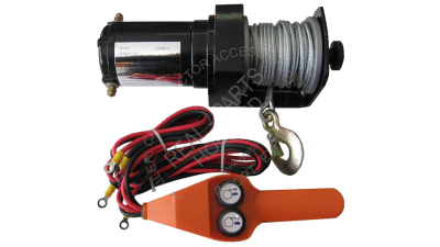 Troliu auto electric 12V profesional 2000LBS 906kg, cu cablu 15m, cu telecomanda control 