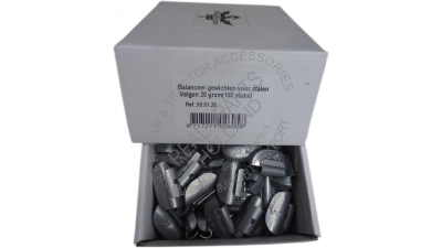 Set greutati echilibrare jante 20g , 100 bucati pentru janta tabla 