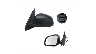 Oglinda usa exterioara Smart Forfour (W453), 11.2014-, partea Stanga, reglare electrica; textil; incalzit; sticla asferica; geam cromat, Aftermarket