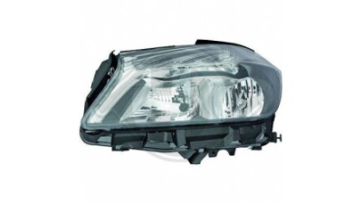 Far Mercedes Clasa A (W176), 06.2012-, Electric, tip bec H15+H7,omologare ECE, cu motoras, cu lumini de zi, A1768200161; A1768203861, Stanga, HELLA