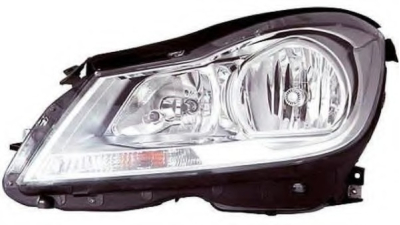 Far Mercedes Clasa C (W204), 03.2011-, Electric, tip bec H7+H7,omologare ECE, cu motoras, argintiu, 2048204959; A2048204959, Stanga, marca TYC
