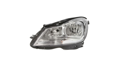 Far Mercedes Clasa C (W204) 03.2011-2014, partea Stanga, electric, tip bec H7+H7, cu motoras, cu rama silver, Depo