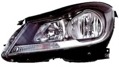 Far Mercedes Clasa C (W204), 03.2011-, Electric, tip bec H7+H7,omologare ECE, cu motoras , rama antracit, 2048209559; 2048209659; Stanga, marca TYC