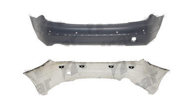 Bara spate Mercedes Clasa C (W204), 03.2011-, SEDAN, cu gauri pt. senzori parcare; grunduit; cu gauri pentru ornamente