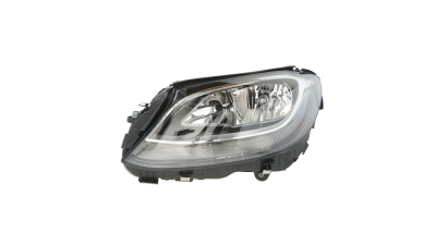 Far Mercedes Clasa C W205, 01.2014-, partea Stanga, electric, tip bec H7+H7, cu motoras, cu lumini de zi cu LED, crom-platinium, TYC