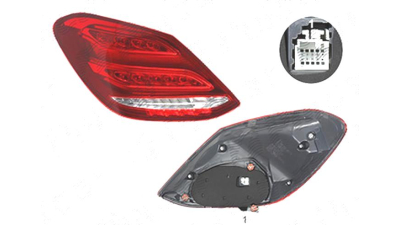 Stop spate lampa Mercedes Clasa C (W205), 01.2014-, spate, Stanga, SEDAN, fara "Mercedes Benz" inscription; LED; DEPO
