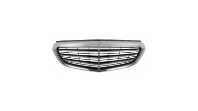 Grila radiator, masca fata Mercedes Clasa E W212 Sedan/Combi 02.2013-, parte montare centrala, neagra, cu ornament cromat, 50E105-3, Aftermarket