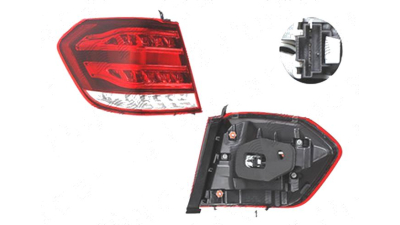 Stop spate lampa Mercedes Clasa E (W212) Combi, 02.2013-, spate, Stanga, fara "Mercedes Benz" inscription; partea exterioara; LED; negru carcasa; DEPO