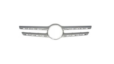 Ornament grila radiator Mercedes Clasa E (W213), 03.2016-, Fata, cu gauri camera; argintiu, Aftermarket