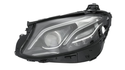 Far Mercedes Clasa E (W213), 03.2016-, partea Stanga, fara inscriptia Mercedes Benz; cu functie mascare faruri faza lunga; LED; electric; fara unitate control LED, HELLA