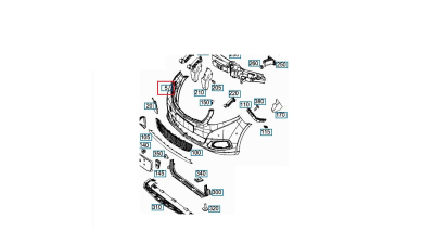 Bara fata MERCEDES VITO/Clasa V (W447), 04.2014-, cu grila, cu 4 gauri pentru Senzori de parcare (PDC); Texturat; gri inchis