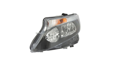 Far Mercedes Vito/Clasa V, 04.2014-, partea Stanga, tip bec H15+H7, negru, cu motoras, cu lumini de zi, fara inscriptie Mercedes, Hella