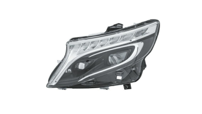 Far MERCEDES Clasa V/Vito (W447), 04.2014-, partea Stanga, HELLA, cu sistem iluminat in curba; cu 'lumina timp de zi' tip LED; LED; electric; gri; fara unitate control LED; cu motor; LED; fara marcaj 'MERCEDES-BENZ'