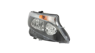Far Mercedes Vito/Clasa V, 04.2014-, partea Dreapta, tip bec H15+H7, negru, cu motoras, cu lumini de zi, fara inscriptie Mercedes, Hella