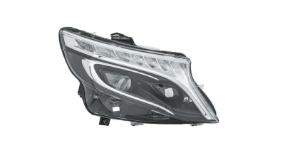 Far MERCEDES Clasa V/Vito (W447), 04.2014-, partea Dreapta, HELLA, cu sistem iluminat in curba; cu 'lumina timp de zi' tip LED; LED; electric; gri; fara unitate control LED; cu motor; LED; fara marcaj 'MERCEDES-BENZ'