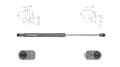 Amortizor capota spate, echilibror haion Mercedes Clasa Slk (R172), 03.2011-, Stanga = Dreapta, Roadster, Lungime, Cursa, Forta: 411 mm, 168 mm, 635 N