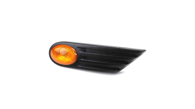 Lampa semnalizare laterala MINI ONE/COOPER/Clubman/ Clubvan/Coupe/Roadster/CabRio, 07.2007-2015, partea Stanga, portocalie, cu soclu bec, cu rama, OEM/OES