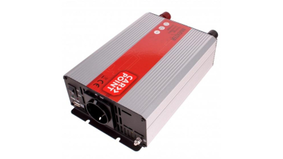 Invertor de tensiune auto Carpoint 12V-230V 1000W 50Hz cu protectii la supra-sarcina , scurt-circuit, Port USB 