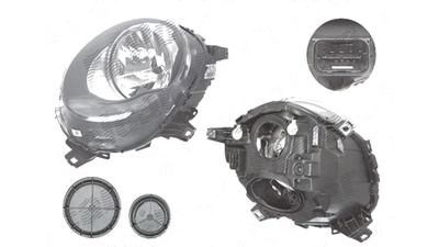 Far Mini One/Cooper/S, 02.2014-, fata, Stanga, fara "Mini" inscription; H4+PWY24W; electric; semnalizare alba; cu motor; TYC
