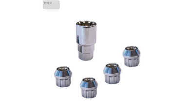 Set piulite auto antifurt Chrysler Sebring, Set piulite auto antifurt Carpoint tip F , M12 x 1,5 pentru jante Otel si Aliaj