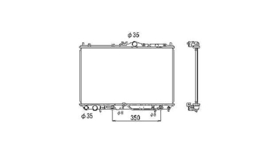Radiator racire Mitsubishi Carisma, 06.1995-05.1997, Motorizare 1, 6 66kw; 1, 8 85kw Benzina, tip climatizare Cu/fara AC, cutie automata, diametru intrare/iesire 35/35mm, dimensiune 655x402x16mm, Cu lipire fagure prin brazare, Aftermarket