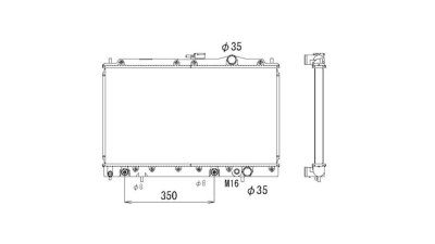 Radiator racire Mitsubishi Galant (E30), 02.1988-01.1993 Motor 1, 8 Td 55kw Diesel, tip climatizare Cu/fara AC, cutie automata, dimensiune 668x375x26mm, Cu lipire fagure prin brazare, Aftermarket