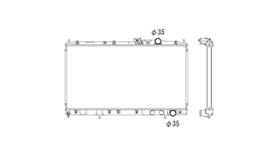 Radiator racire Mitsubishi Galant (E50), 01.1993-12.1996 Motor 2, 5 V6 125kw Benzina, tip climatizare Cu/fara AC, cutie Manuala, tip Denso, diametru intrare/iesire 35/35mm, dimensiune 718x375x26mm, Aftermarket