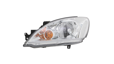 Far Mitsubishi Lancer (Cs) 09.2003-08.2008, Stanga, tip bec H4, reglare electrica, fara motoras, ECE, cu rama argintie, Depo, 8301B687, 8301B697