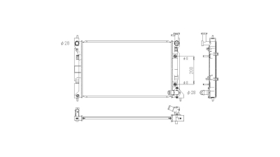 Radiator racire Mitsubishi Colt (Cj0/Cjo)11.2002-09.2003 Motorizare 1, 3 66kw; 1, 5 68kw Benzina, dimensiune 625x370x16mm, Cu lipire fagure prin brazare, Aftermarket