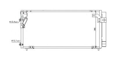 Condensator climatizare Chrysler Sebring, 04.2001-06.2007, motor 2.0, 104 kw; 2.4, 112 kw; 2.4 T, 164 kw benzina, cutie manuala/automata, full aluminiu brazat, 665(635)x310(290)x16 mm, cu dehidrator integrat