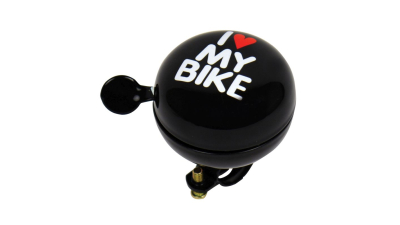 Claxon bicicleta I Love My Bike negru 80mm , sonerie bicicleta