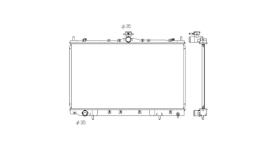 Radiator racire Mitsubishi Grandis (Naow), 06.2003-2011, Motorizare 2, 4 121kw Benzina, tip climatizare Cu/fara AC, cutie Manuala, dimensiune 728x425x16mm, Cu lipire fagure prin brazare, Aftermarket