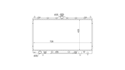 Radiator racire Mitsubishi Grandis (Naow), 06.2005-2011, Motorizare 2, 4 121kw Benzina, tip climatizare Cu/fara AC, cutie automata, dimensiune 728x425x16mm, Cu lipire fagure prin brazare, Aftermarket
