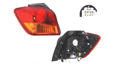 Stop spate lampa Mitsubishi Asx (Ga), 01.2010-, spate, Stanga, partea exterioara; LED+W21W; cu suport becuri, TYC
