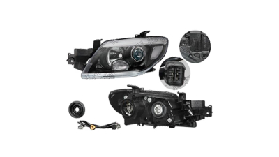 Far Mitsubishi Outlander (CU0W) 05.2005-03.2007 DEPO partea Dreapta, tip bec H1+HB3 fara motoras, culoare negru