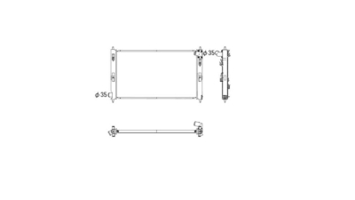 Radiator racire Citroen C-Crosser (Ep), 2007- (2,2 Hdi 115kw/2,4 125kw), Mitsubishi Asx (Ga), 2010-07.2013 ( 1,8 Di-D 85/110kw), Diesel/Benzina, Manual/Automatic, Cu/fara AC, 700x402x36, Cu lipire fagure prin brazare Aftermarket
