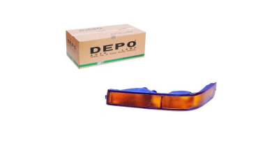 Lampa semnalizare fata MITSUBISHI L300 (P1 T), 05.1994-12.2007, DEPO, fata, partea stanga, in bara;tip bec P21W; galben; cu mufa bec; cu suruburi montare;