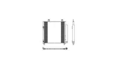Condensator climatizare Mitsubishi Space Star, 05.2012-11.2015, motor 1.0, 52 kw; 1.2, 57 kw/59 kw benzina, cutie manuala, full aluminiu brazat, 410(370)x390(380)x16 mm, cu uscator si filtru integrat