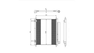 Condensator climatizare, Radiator AC Citroen C-Zero 2011-; Mitsubishi I-Miev 2011-; Peugeot Ion 2010-, 345(305)x395(380)x16mm, KOYO 52H1K81K