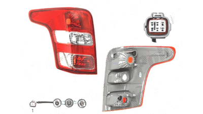 Stop spate lampa Mitsubishi L200, 11.2015-; Fiat Fullback, 01.2016-, spate, Stanga, cu lampa ceata; P21/5W+P21W+PY21W; cu suport becuri;