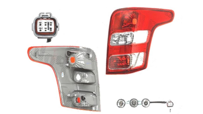 Stop spate lampa Mitsubishi L200, 11.2015-; Fiat Fullback, 01.2016-, spate, Dreapta, cu mers inapoi; P21/5W+P21W+PY21W; cu suport becuri;