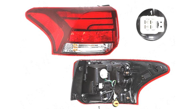Stop spate lampa Mitsubishi Outlander (Gg/Gf), 05.2015-, spate, Stanga, partea exterioara; LED+PY21W; fara suport bec, TYC
