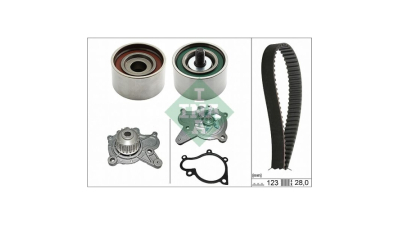Set pompa apa + curea dintata Hyundai Accent 2, 1999-2006, Elantra, 2000-2006, Getz, 2002-2010, Matrix, 2001-2010, Santa Fe 1, 2000-2006, Trajet, 2000-2008, Tucson, 2004-, Kia Carens 2, INA