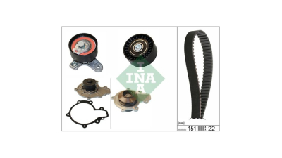 Set pompa apa + curea dintata Chevrolet Captiva (C100, C140), 06.2006-, Cruze (J300), 05.2009-, Epica (Kl1 ), 01.2005-, Lacetti (J200), 03.2003-, Nubira Sedan, 01.2005-12.2011, Opel Antara, INA