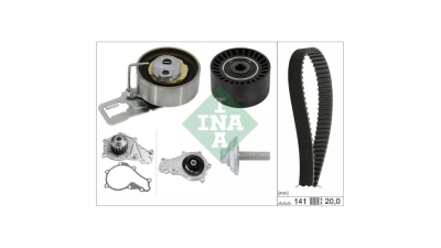 Set pompa apa + curea dintata Peugeot Partner, Expert, 508, 5008, 301, 308, 3008, 208, 2008, Ford Tourneo, Mondeo, Fiesta, C-Max, Citroen Ds5, Ds4, Ds3, C3, C4, Berlingo, Motorizare 1.6 Blueh, INA