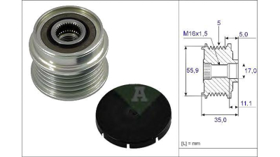 Fulie alternator INA 535000510 Vw Passat (3B3) Passat (3B2) Superb (3U4) Passat Variant (3B5) A6 Avant (4B5, C5) A6 (4B2, C5) Passat Variant (3B6) A4 (8D2, B5) A4 Avant (8D5, B5) A4 (8Ec, B7) A4 (8E2,
