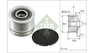 Fulie alternator INA 535005010 Mercedes-Benz Sprinter 5-T Platou / Sasiu (906) Sprinter 5-T Caroserie (906) Sprinter 5-T Platou / Sasiu (905) Sprinter 4-T Caroserie (904) Sprinter 4-T Platou / Sasiu (